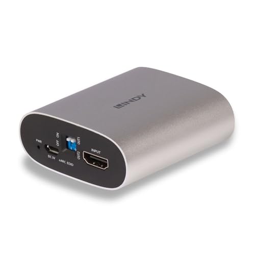 Lindy 38368 4K60 Hdmi Earc Extractor, Audio Extractor, Hdmi 2.0, Hdcp 2.3, 18 Gbit/S, HDR10+, Dolby Vision, Dolby Atmos, 5.1/7.1 Audio - 5