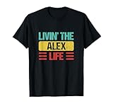 Alex Name Shirts & Gifts Unisex-Adults Black Modern Letter Print T-Shirt