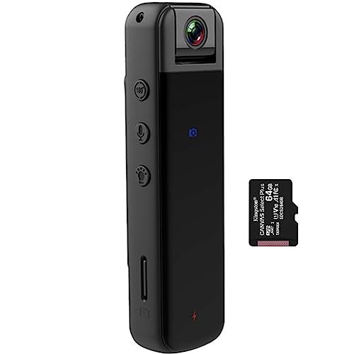 Recall Personal Body Camera Mini Pen 1080P HD BodyCam Small Pocket Body Camera with Audio and 16GB or 32GB Micro SD Card… (Recall ONE WIFI 64GB)