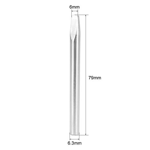 Image of uxcell 79mm Lead-free Soldering Iron Tip Replacement 6mm Width Solder Tip Welding Equipment for Soldering Silver 80W 3pcs