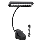 LiebeWH Lámpara de Música LED Luz de Lectura LED Lámpara de Atril de Música con Clip Cuello Ajustable USB Profesional Lampara Partituras 2 Modos de Iluminación