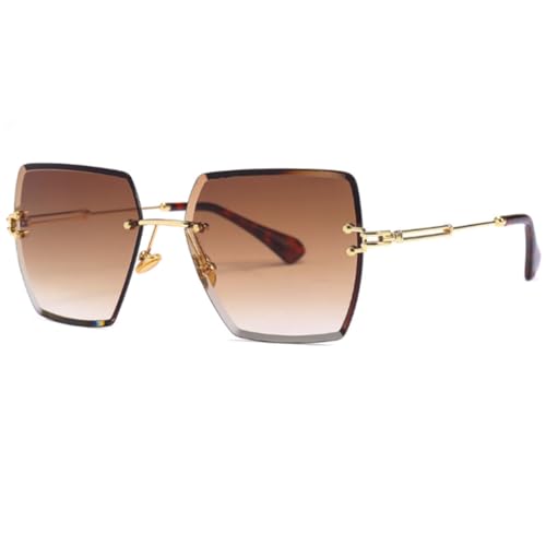 Lunettes de soleil sans monture pour femmes avec verres dégradés UV400