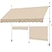Yaheetech Toldo Manual Retráctil Exterior Toldo Enrollable Exterior Altura Ajustable con Manivela Sin Taladro Resistente a UV Repelente al Agua para Balcón Terraza Patio Jardín 300x300-210cm Beige