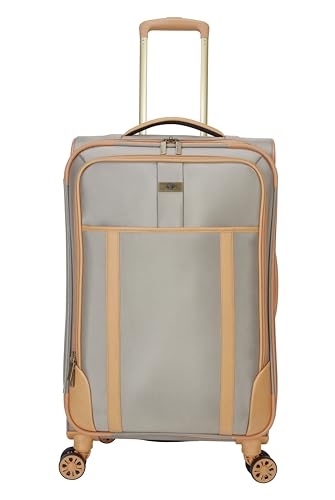 Image of Dockers Seahorse Softside Expandable 8-Wheel Spinner Travel Checked Luggage, 24-Inch, New British Khaki