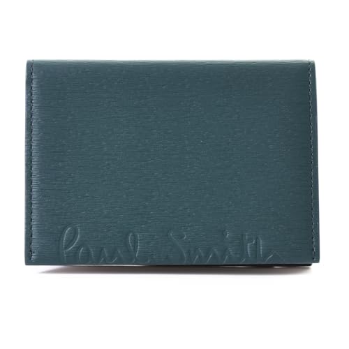 [ポールスミス] ラッピング済 名入れ可 メンズ パスケース クロップドロゴ 牛革 革 レザー 純正保存箱＆お手入れクロス付き ショップバッグ付 553408 P043 (名入れあり, ダークグリーン)