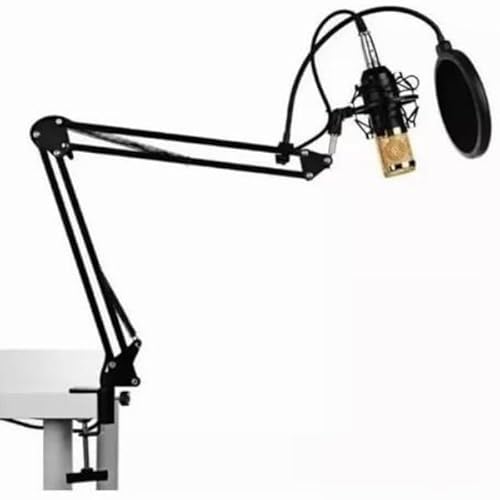 Kit Completo Interface Mesa BM800 Com Microfone Condensador Com Braço Articulado Locução Live Stream