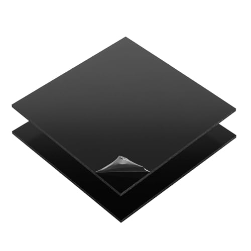 Pannello in plastica ABS, piastra in ABS, colore nero o bianco, molte diverse formati, spessore 1-10 mm, ottima qualità (2 pezzi | 20 x 30 cm, 2 mm nero)