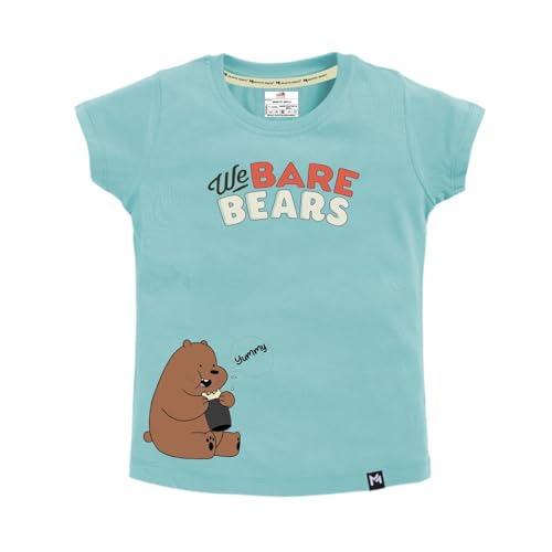 Image of Amazon Brand - Jam & Honey Baby-Girls Half Sleeve Graphic Printed T-Shirt | Round Neck | Regular Fit | Cartoon Characters (Available from 1-14 Years) (Pack of 3)