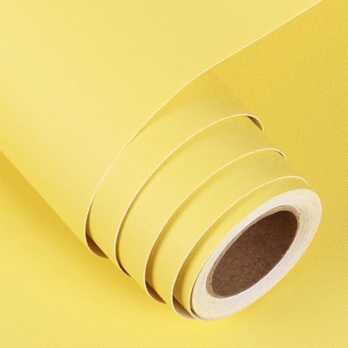 Image of DEEMUS Light Yellow Matte Peel & Stick Self Adhesive Waterproof Sticker for Living Room, Bedroom Office,Almirah, Floor, Tabletop, Wall, Fridge,& Renovation Projects (2 x 50 Feet)