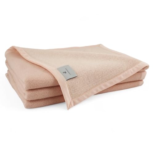 LANEROSSI Coperta Matrimoniale Art. CAROLA doubleface - misura cm 210x250 in 100% pura lana vergine peso 380gr INVERNALE (ROSA)