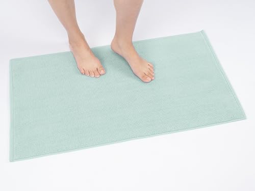 Image of Cotton Paradise 100% Cotton Turkish Bathmat Rug, Soft Absorbent Quick Dry Non Slip, 20x34 Bathmat Rug, Mint Green