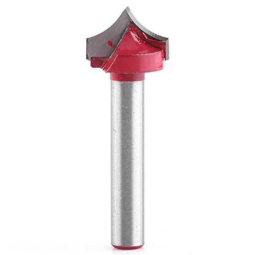 Vástago de 6Mm 3D Cnc Grabado Cnc Redondo sobre Esquina Bit Router Bits V Ranura Punta de Aguja Router Bits Herramienta de Tallado de Broca de Carpintería (Diámetro de la hoja de 16 mm)