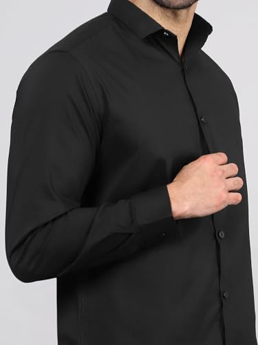 Image of Beyoung Cotton Plain Regular Fit Shirt for Men | Full Sleeve | Formal Shirt | Classic Collar Cotton