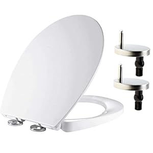 Mass Dynamic White Toilet Seat Soft Close Toilet Seats with Quick Release for Easy Cleaning, Top Fix Easy Installation…