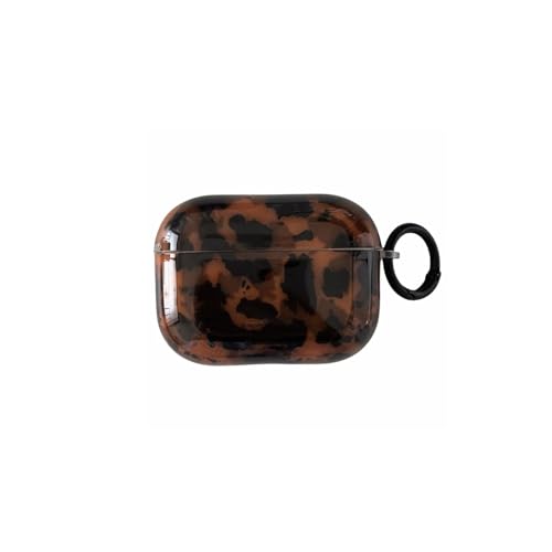 Leopard Cheetah Print Case for AirPods Pro 3rd Generation(2025) with Keychain Tortoiseshell Animal Pattern Trendy Brown Cases with Lock for Cool Girls Women Men(for AirPods Pro 3 Tortoise)