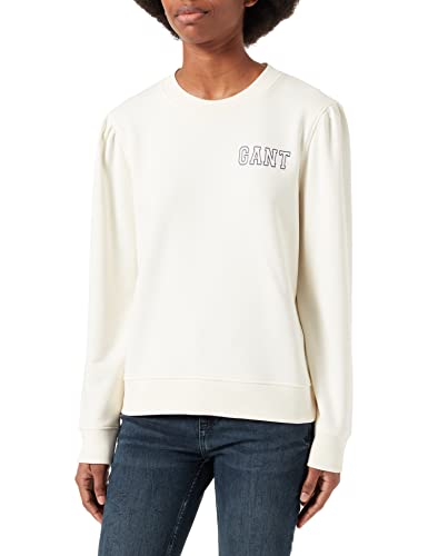 GANT Damen D2. Graphic Puff Sleeve Sweat Sweatshirt, Cream, M