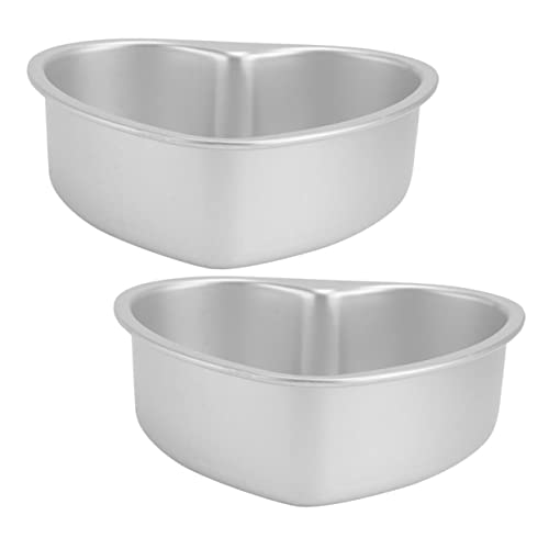 DIYEAH 2 pezzi Teglie Cuore in Alluminio Premium per Dolci Stampi Tortiera Forma Cuore Riutilizzabili con Superficie Liscia Antiaderenti e Resistenti alla Ruggine per Mini Cheesecake e