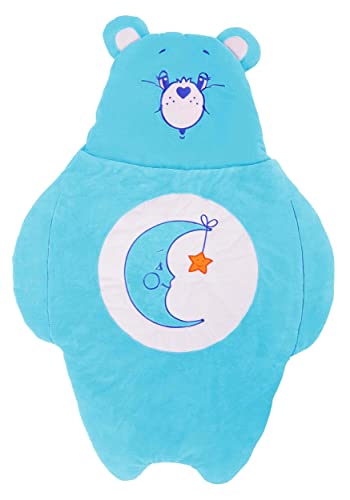 FUN.COM Kid's Care Bears Bedtime Bear Sleeping Bag, Blue Care Bear Slumber Bag, Soft Cozy & Warm Nap Mat for Boys & Girls ST