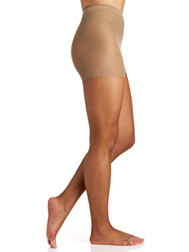 Image of Berkshire 5115 Women's Queen Silky Sheer Control Top Pantyhose without Toes - Made in USA - Nylon & Lycra Open Toes Tights