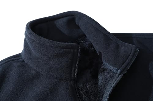 Men's Winter Outdoor Coat Full-Zip Heavy Fleece Jacket Warm Soft Fuzzy Winter Coat Sweatshirt with Pockets3