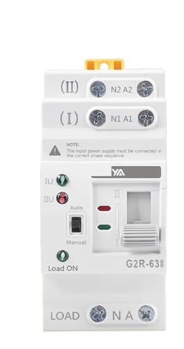 Interruptor ATS contra apagones con transferencia automática de doble potencia 2P 63A G2R