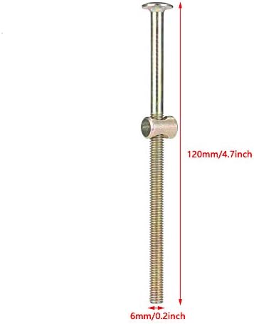 Furniture Connector Bolt,10PCS M6 Carbon Steel 120mm Furniture Bolts With 6mm Barrel Nuts Connector Fastener