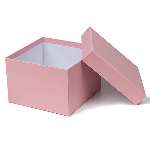 Briful Square Gift Boxes with Lids Set of 4 Pink Gift Box Assorted Sizes Nesting Gift Boxes for Presents Birthday Bridesmaid Wedding Valentines Christmas Party Favor Boxes