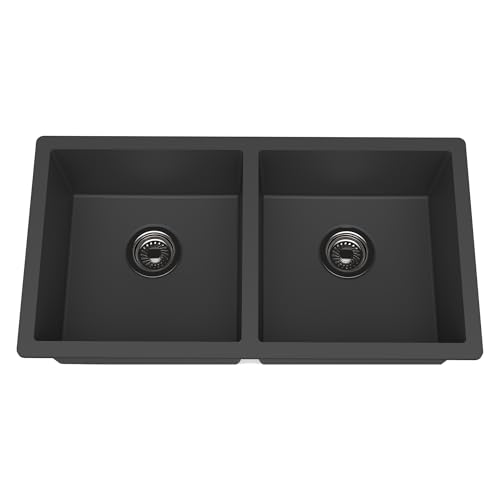 Image of Carysil TIP TOE DB ULTRA Quartz Kitchen Sink 34 x 20 x 8 inches, Single Bowl with Drain Board, 80% Quartz & 20% Resin, Heat Resistant 300C, 50kg Load, Scratch Resistant Granite Sink - Basalt Grey
