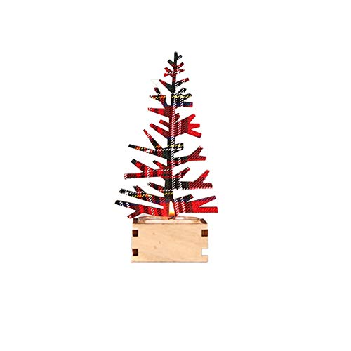 Hosaire 2Pcs Noël Bougeoir en Bois Candlestick Carré Motif de Cerf de Noel Xmas Bougie Support Creative Photophore pour Décoration de Table de Banquet de Maison Décoration