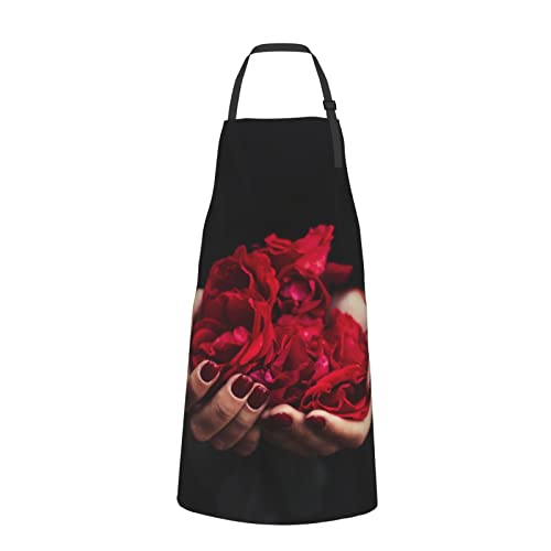 Tablier imprimé pétale de rose pour la cuisine et la pâtisserie