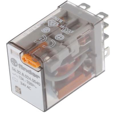 56.32.8.024.0040, Mini Plug-in Relay, Coil: 24VAC, DPDT, 12A, 400VAC - Max