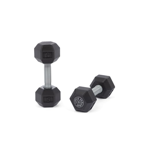 Image of Little Spotters Dumbbell Rattles Set, 2 Pieces, Realistic Looking, Lightweight and Great Sensory Play Toy for Baby Showers and Fitness Loving Parents, 3+ Months, Black, PLA Plastic
