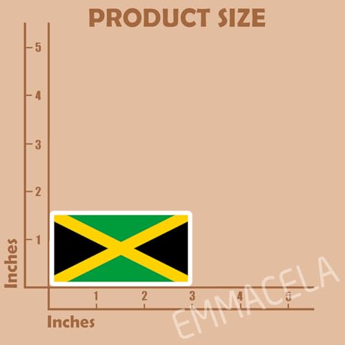 Image of (3PCS) Jamaica Flag stickers, Countries Flag Stickers - Waterproof Vinyl Decals For Laptops, Tumblers, Water Bottles, Books, Scrapbooks, Size 3 x 1.6 Inch