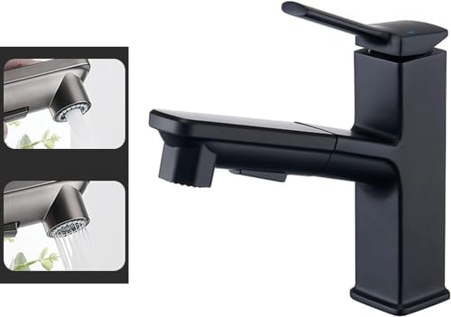 Mitigeur de lavabo extractible robinets d'évier de salle de bains cuisine polyvalent