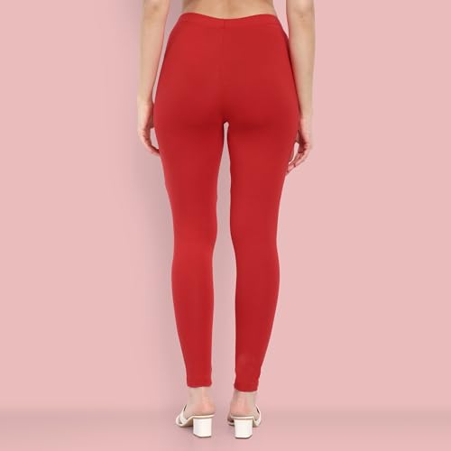 Image of ONE SKY Women Full Length Leggings | Cotton Modal Spandex Blend | High Waist Stretchable & Bio-Washed Fabric | Colour-Lock Technology | Comfortable Leggings for Women