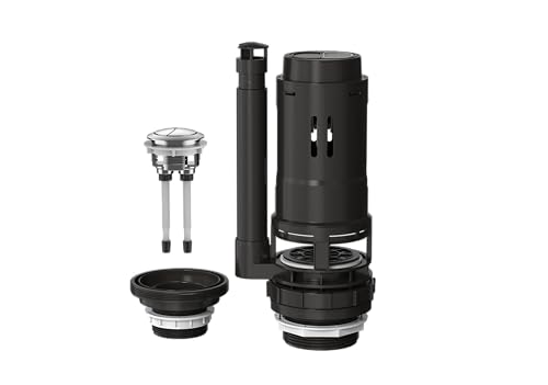 R&T Universal Dual Flush Valve for 2-piece Toilet with Top Push Button Toilet Repair Kit Inside Tank Compatible with 3-Inch and 2-Inch Toilet Drain Outlet A2422U