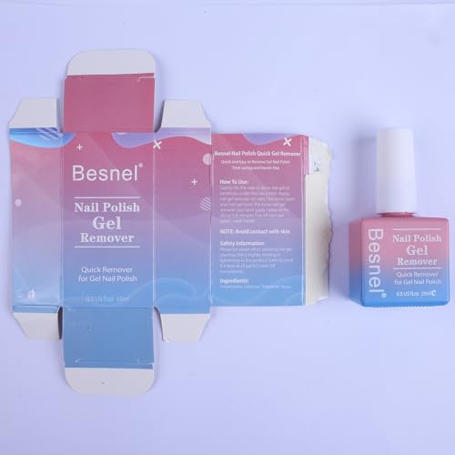 Gel Nail Polish Remover, Professional Gel Polish Remover for Nails Non-Irritating Easily & Quickly Remove Nail Polish, Gel Remover Tools Kit Nail File Cuticle Pusher Nail File Grit
