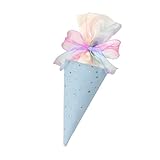 Cono de helado multiusos con lazo, decoración interactiva para fiestas, reuniones familiares, cono de helado colorido, regalo de fiesta