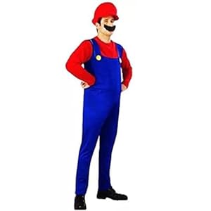 thematys® – Videospel Helden Klempner kostuumset voor volwassenen | muts + broek + baard | carnavalskostuum voor heren voor carnaval | kinderwagenkostuum | carnavalskostuums voor mannen