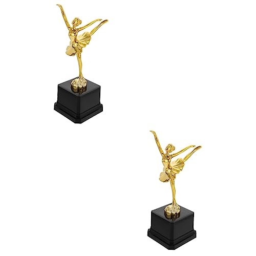 ABOOFAN 2Pcs Dançando Balé Troféus Troféu Competição De Dança Prata Dança Estrela Estourar Troféu Pe