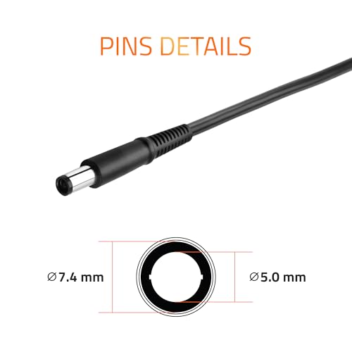 Image of AR0902 90 Watt Laptop Charger /Adapter with Power Cord Compatible with Dell Laptops (19.5V /4.62A, Pin: 7.4 x 5.0 mm)