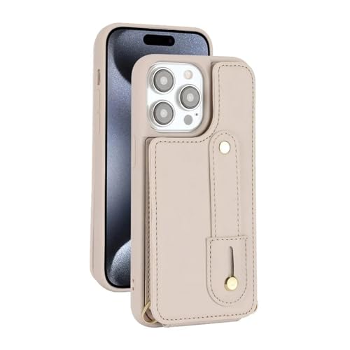 Étui portefeuille cuir iPhone 13 blanc lanière amovible pour stopper les chutes d'écran