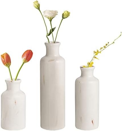 White Ceramic Vases Set of 3 for Vase Set Home Decor Ceramic Vases for Home Decor Vase and Boho Vase Use for Gray Vase Flower Art Deco Vases