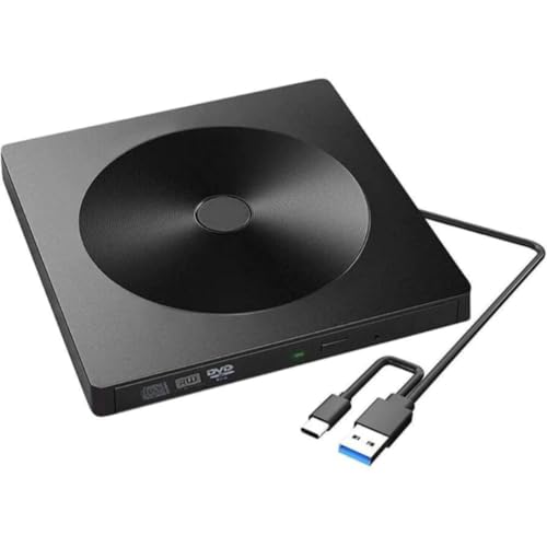 Gravador e Leitor de CD DVD Externo USB 3.0 – Drive Portátil para Notebook, PC e Laptop, Leitura e Gravação Rápida de Discos, Compatível com Windows, Mac e Linux