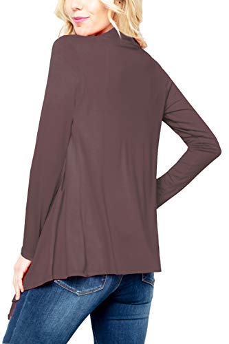 Image of Women's Drape Front Open Cardigan Long Sleeve (S-2X, Made in USA)