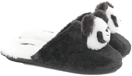 Millffy Winter New Plush Animal Head Unicorn Slippers Cute Plush Panda Indoor Home Slippers (5-6,Panda Head) | Image 1