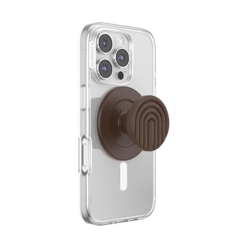 Image of PopSockets Phone Grip for MagSafe, Magnetic Holder, Phone Stand, Brown - Curves Cocoa