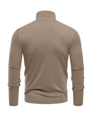 Les umes Men's Knitted Half Zipper Jumper Sweater Turtleneck Long Sleeve Warm Knitwear Pullover3