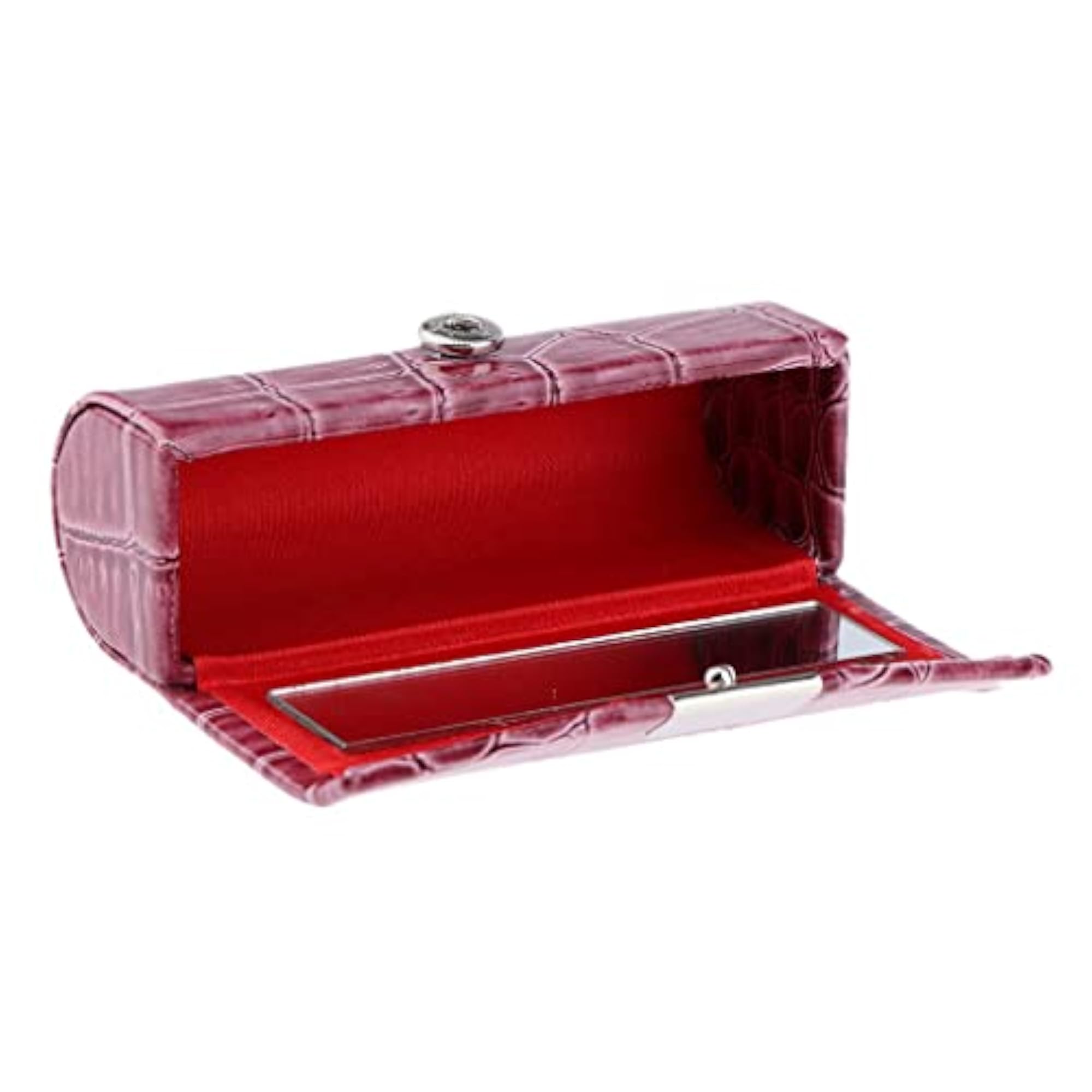 3x PU Leather Lipstick Case Holder, Dark Brown & Black
