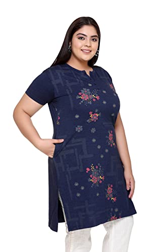 Image of In Love Women's Cotton Blend Plus Size Printed Kurti